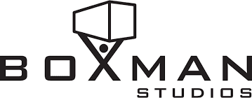 Boxman Studios logo featuring a stylized box and person.